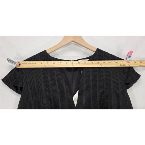 NWT Amanda Wakeley Womens Midi Dress Pleated Textured Black Old Money Rare US 10 - Picture 10 of 15